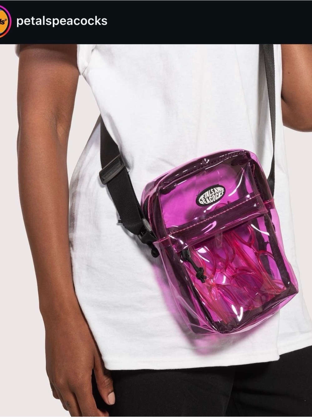 Petals & Peacocks Transparent Purple Crossbody Bag